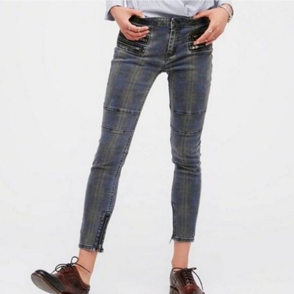 Free People Retro Stripe Skinny Jeans - Picture 8 of 9